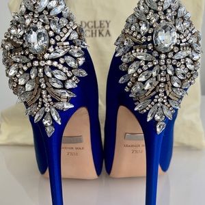 Bagley Mischa Kiara Embellished Peep- Toe pump.